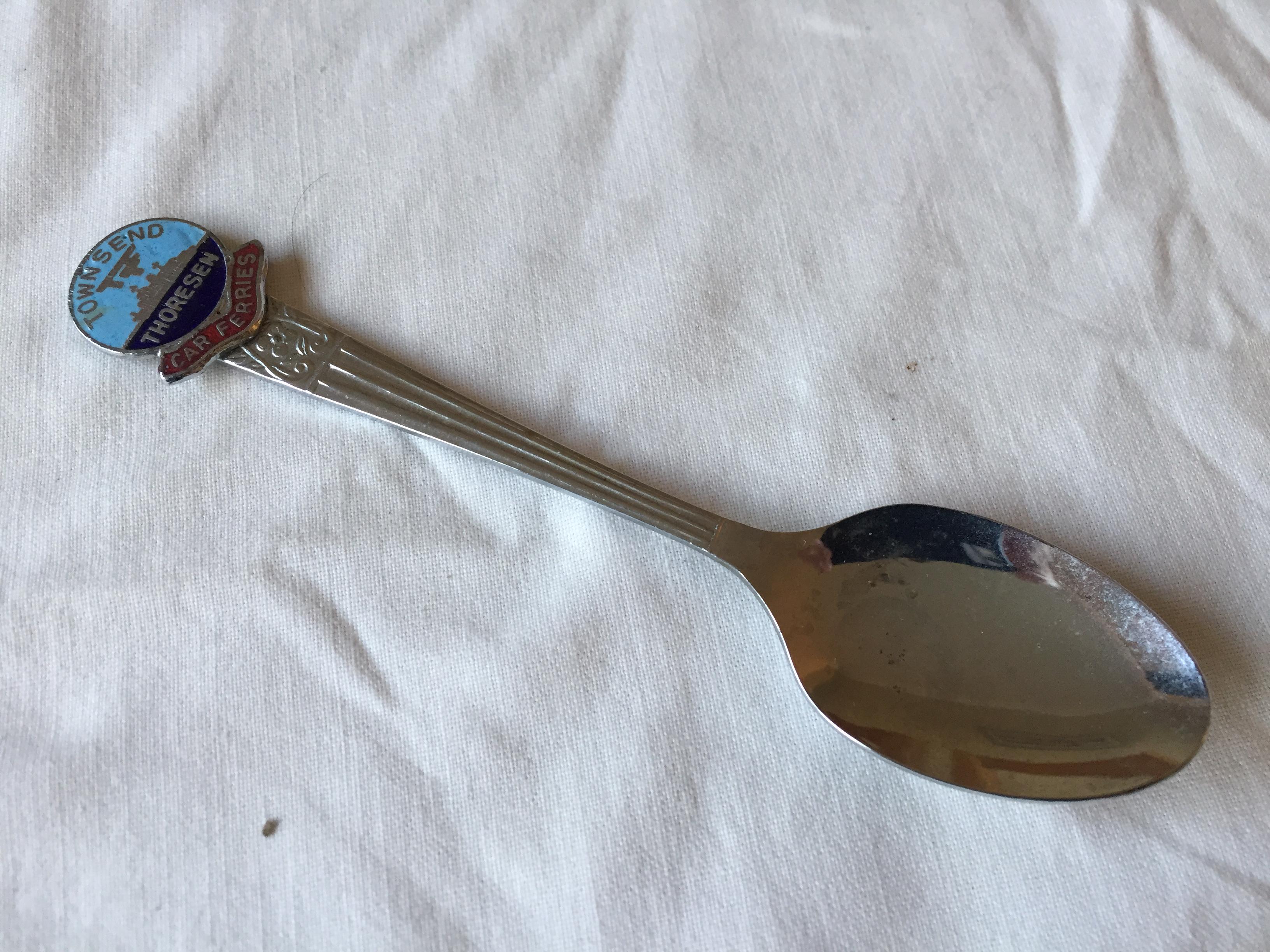 EARLY SOUVENIR SPOON FROM THE TOWNSEND THORESEN FERRIES COMPANY   